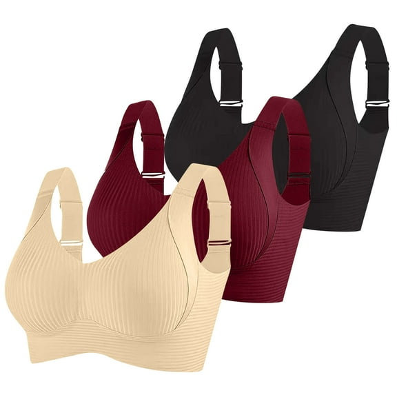 Maplenight 3 PC Sports Bras for Women No Underwire Full Coverage Racerback Bralettes Yoga Breathable Support Lightweight Active​Bra
