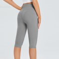thumbnail image 4 of vigerkar Women's Knee Length Capri Leggings with Pockets High Waisted Workout Exercise Yoga Capris Pants for Women Grey, L, 4 of 8
