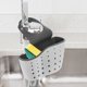 thumbnail image 2 of EeaseMX Cesta colgante para cocina y baño, organizador de plástico para fregadero doble, bolsa de almacenamiento gruesa, soporte para esponja y desagüe (blanco), 2 of 8