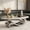 S-shaped Pedestal Silver, variant on Shaiailed 51" Gold Pedestal Coffee Table,Faux Marble Coffee Table with Symmetrical S-shaped Golden Stainless Steel Base,Unique Oval Coffee Table for Living Room