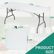 Vebreda Folding Table 6ft Plastic Folding Outdoor Table, White