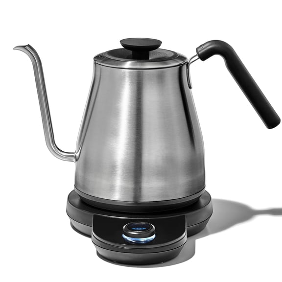 OXO Brew 1‑Liter Adjustable Temperature Electric Gooseneck Pour-Over Kettle, Stainless Steel