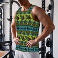 thumbnail image 5 of Pofeuu Teal Vintage Corn Pattern Print Men's Workout Tank Tops Sleeveless Muscle Gym Shirt Quick Dry-3X-Large, 5 of 7