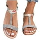 thumbnail image 2 of MKLEKYY Sandalias de Verano para Mujer, Sandalias de Cuña Con Diamantes de Imitación de Color Liso, Sandalias Elásticas Con Punta Abierta para Exteriores 7, 2 of 4