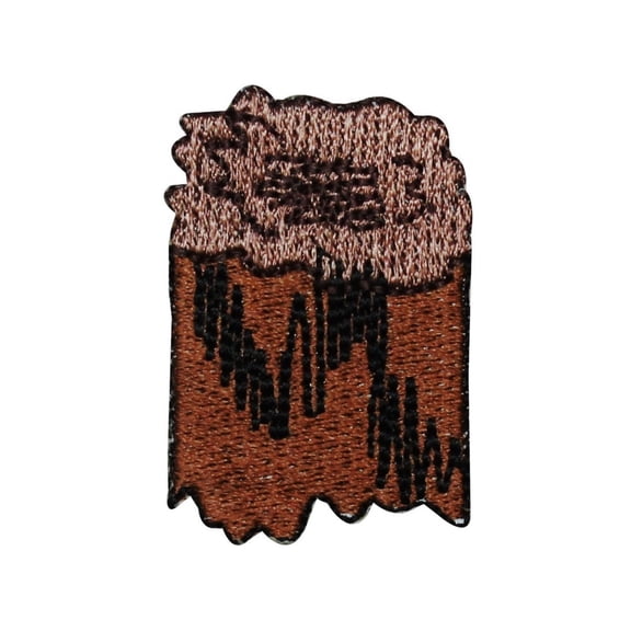 ID 0570C Camp Fire Wood Patch Logs Scout Iron On Badge Applique