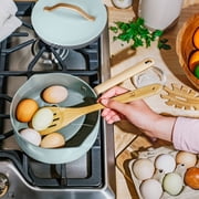 Beautiful 18-Piece Cookware Set, Pots & Pans with Strainer Lids & Kitchen Utensils, EverGood Ceramic Nonstick Coating, Hydrangea by Drew Barrymore