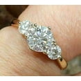 thumbnail image 4 of Forever Jewels 2Ct Round Moissanite Women Three Stone Engagement Ring 14K Yellow Gold Plated, 4 of 5
