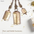 thumbnail image 5 of MesuBari Cow Bells - Set of 3 Gold Metal Decorative Bells with Jute Hanging Rope, 5.5", 4.5", 3.5" for Home Decor, Meditation Room, Yoga Studio, Buddhist Altar, 5 of 7