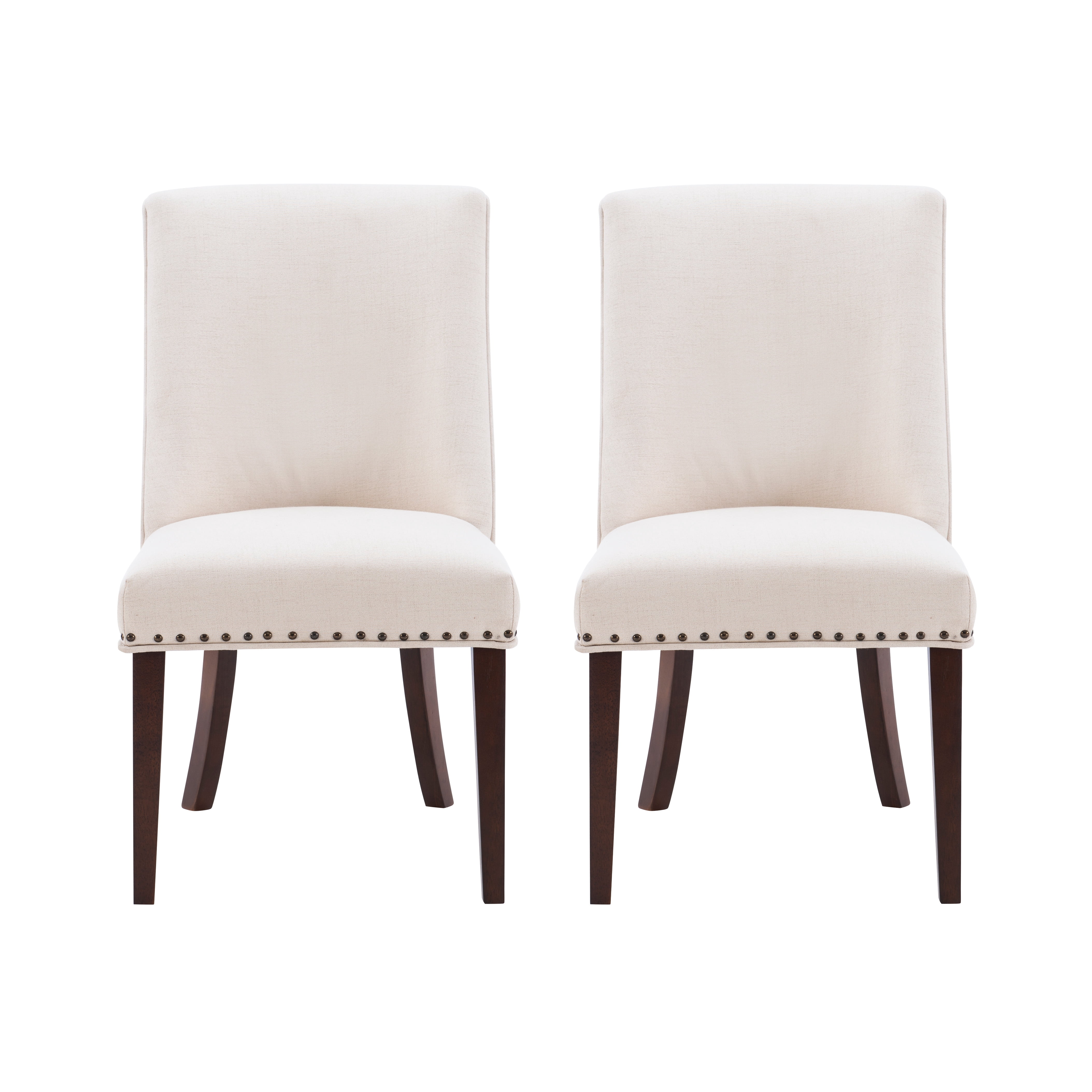 Powell Augusta Upholstered Dining Chair, Set of 2, Espresso and Natural