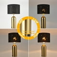 thumbnail image 2 of Touch Control Lamps Set of 2 Gold Table Lamps 3-Way Dimmable with USB A+C Ports Tall Modern End Table Lamps for Living Room Bedside Nightstand Bedroom Brass Lamp,Black Hallow Shade, 22“, 2 of 14