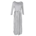 thumbnail image 1 of Maxi Plisados ​​de Manga Larga a Rayas Manga 3/4 Mujer Casual - L se describe Hugo  vestido maxi a rayas, 1 of 10