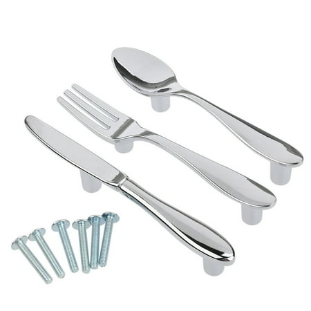 Knife Drawer Pull - LEORX Kitchen Cabinet Closet Drawer Pull Handles Knobs 3pcs (Knife Spoon Fork)