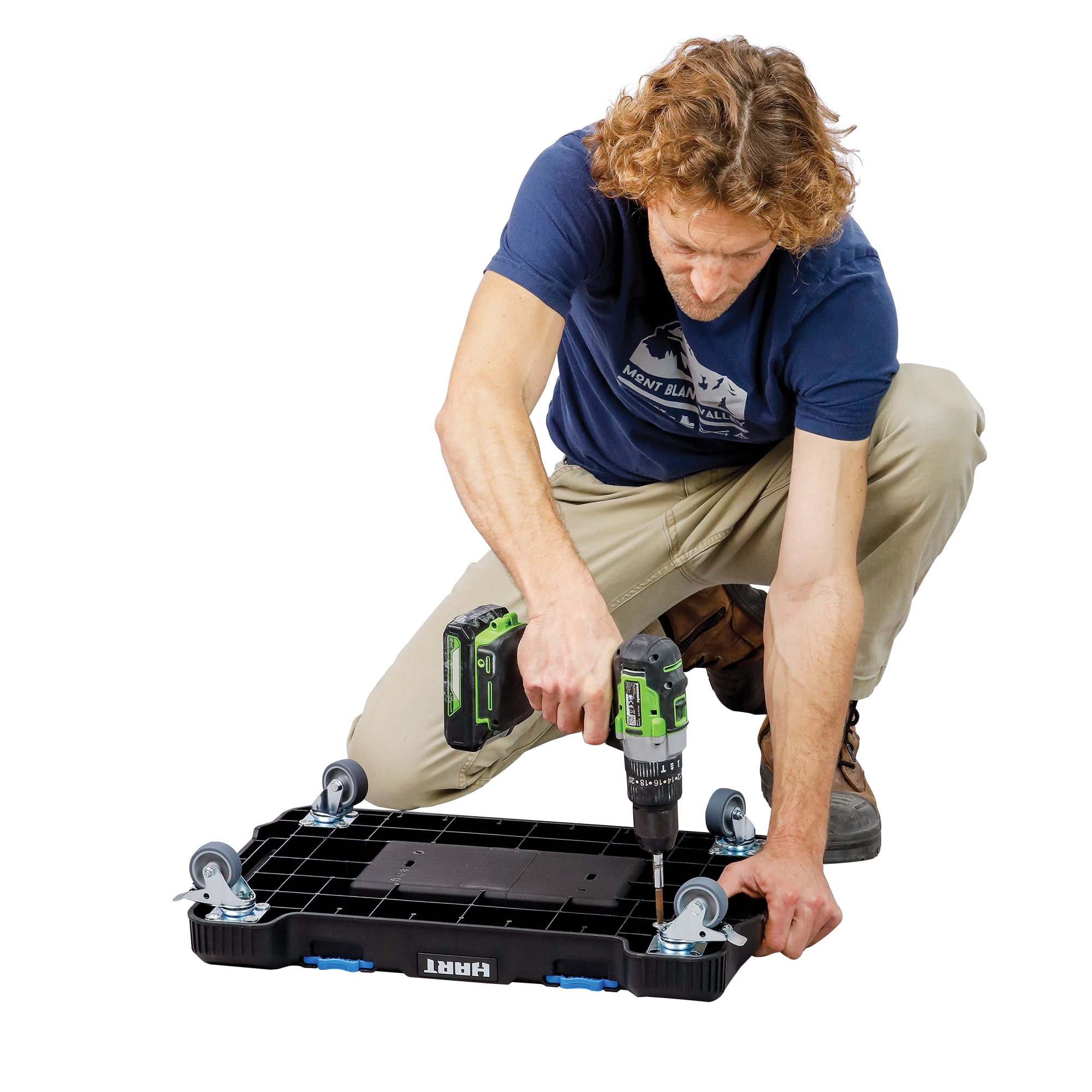 Hart Stack System Dolly with 4 Smooth Roll Wheels and Lockable Casters, 220 lb Capacity