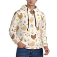 thumbnail image 2 of Honeii Chicken Family Pattern Mens Hoodies Men's Loose Sleeve Sweatshirt,Pullover Hooded Sweatshirt for Men,Essentials Hoodie-Small, 2 of 7