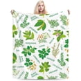 thumbnail image 6 of Herb Green Plant Pattern Blanket, Soft Blankets Flannel Bed Throw Cozy Lightweight Plush Gifts for Women Men Boys Girls Sofa Couch Bedroom Living Rooms Warm All Season, Home Decor, 60"x50", 6 of 6