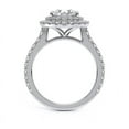 thumbnail image 2 of Eterna Jewel Brilliant Round Double Halo Cocktail Ring - 0.71Ct Lab-Created Simulated Diamond Ring - 14K White Gold Plated Engagement Ring for Women - Prong Setting Wedding Ring Gift, 2 of 3