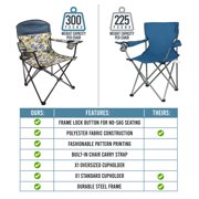 Equip Lightweight Camping Chairs with Carry Bag, Blue Modern Camo