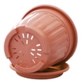 thumbnail image 2 of Plant Pots,Flower Pots with Drainage Hole & Saucer,Indoor Roman Architectural Style Flower Pot,For And Growing Plants,Flowers,Tall Indoor Pots,And Rearranging Garden Or Home Decor,Brick Red, 2 of 9