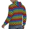 thumbnail image 6 of Sikiie Rainbow Chequerboard Men's Hoodie, Essentials Hoodie, Sweatshirt, Pullover Hooded Sweatshirt for Men-4X-Large, 6 of 7
