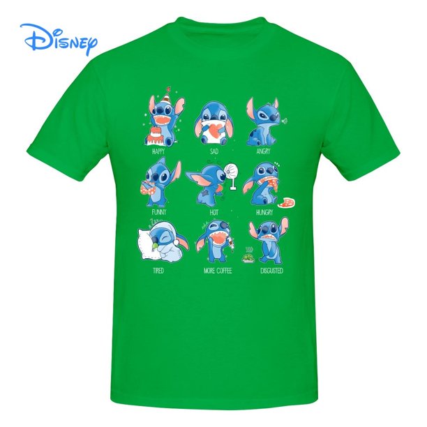 Disney Stitch Emoticon T shirt Harajuku Short Sleeve T-shirt 100% Cotton Graphics Tshirt Brands Tee Top5XL Gao Jinjia LED