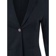 thumbnail image 4 of A2Y Women's Slim Fit Ponte Comfy One Button Closure Long Sleeve Blazer Navy S, 4 of 5