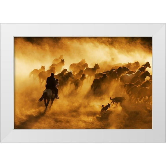 Tunc, Feyzullah 32x23 White Modern Wood Framed Museum Art Print Titled - cowboy