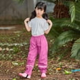 thumbnail image 2 of Kids Waterproof Breathable Outdoor Pants, Double Layer Thickened Elastic Cuff Rain Trousers for Boys and Girls Age 2-10, Windproof and Durable for Playground, Hiking,All-Weather Activities - Hot Pink, 2 of 8
