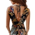 thumbnail image 4 of GORHGORH Vocation Bohemian Women Maxi Dress Floral Print Sleeveless Halter Sexy Backless Leisure Dress, 4 of 5