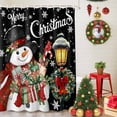 thumbnail image 5 of Christmas Snowman Shower Curtains for Bathroom, Xmas Box Winter Snow Wreaths Lights Black Waterproof Fabric Shower Curtain for Bathroom Bathtub Decoration, Machine Washable, 54x"78", 5 of 9