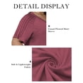 thumbnail image 4 of Women's Plus Size Tops Summer Short Sleeve Shirts Dressy V Neck Casual Loose Fit Tunics Tees 3Xl Peach Red, 4 of 6