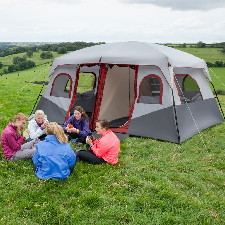 Ktaxon Family Camping Tent 10 Person Tent Waterproof Windproof with Divided Curtain for Separated 2 Rooms with Carry Bag Outdoor