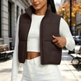 thumbnail image 3 of Vixolx Women Cropped Puffer Vest Zip Up Stand Collar Quilted Sleeveless Jacket Lightweight Fall Winter Casual Outerwear, 3 of 8