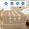 thumbnail image 4 of Khaki Letter Cooling Blanket, Lightweight Breathable Summer Throw Blanket with Double Sided Cold Effect,Modern Minimalist White Text Striped Picnic Beach Blankets Bed Sheet for Hot Sleepers 50"x60", 4 of 8
