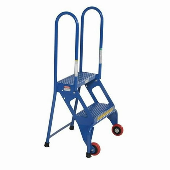 Vestil FLAD-2 Folding 2 Step Ladder with Wheels