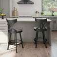 thumbnail image 6 of Amisco Washington 26 In. Swivel Counter Stool - Taupe Grey Faux Leather / Black Metal, 6 of 9