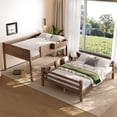 thumbnail image 2 of Bellemave Full Over Full Bunk Bed with Storage Bookcase, Solid Wood Convertible Bunk Bed Frame with Shelves and Ladder, Can Be Divided Into Two Full Size Bed, No Box Spring Needed (Vintage Wood), 2 of 8