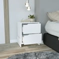 thumbnail image 4 of Luss Nightstand, Bedside Table with 2-Drawers Modern Design, Ample Storage, Stylish White Finish, 4 of 7