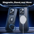 thumbnail image 7 of for iPhone 14 Pro Case with Magnetic Invisible Stand [Military Drop Protection] [Compatible with MagSafe] Shockproof Slim Translucent Matte Ring Holder Phone Case for Men Women 6.1 Inch, Blue, 7 of 7