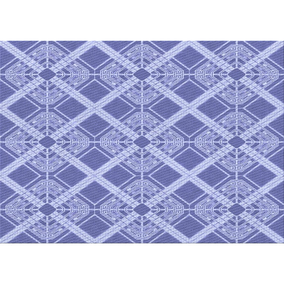 Ahgly Company Indoor Rectangle Patterned Blue Angel Blue Area Rugs, 7' x 9'