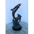 thumbnail image 6 of Nifao Bronze Statue of Three Dolphins Leaping from Water – Home Decor Sculpture, 8"L x 8"W x 20"H, 6 of 8
