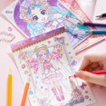 thumbnail image 3 of Lindas pegatinas artesanales hechas a mano DIY para mujeres, pegatinas de personajes de colores para niños, suministros de oficina de China, perfecto para Scrapboo, 3 of 5