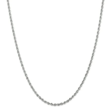 14k White Gold 2.75mm D/C Quadruple Rope Chain