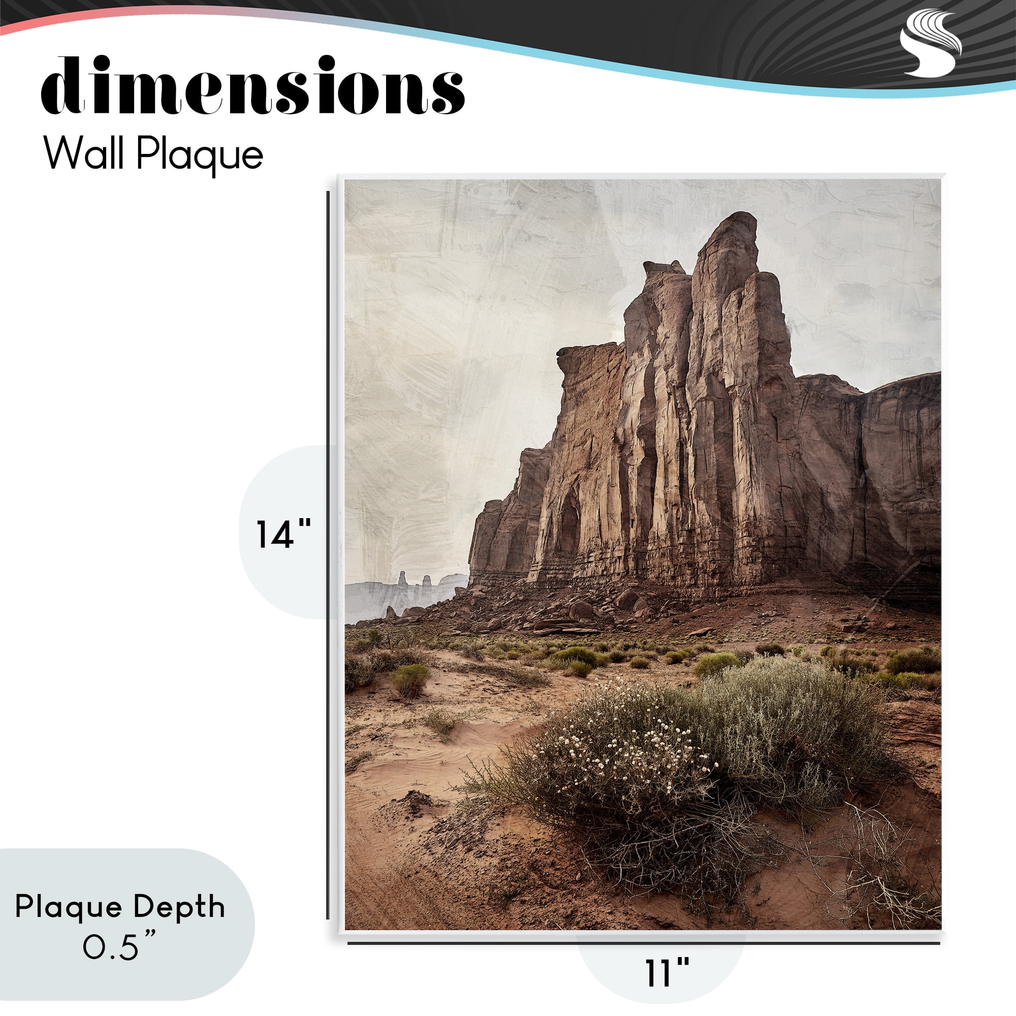 Stupell Industries Desolate Rock View Wall Plaque Art, design by Kim Allen
