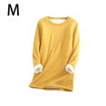 thumbnail image 4 of Ropa interior térmica de mujer portátil Color sólido reutilizable reemplazo de manga larga invierno otoño caliente mantenimiento camiseta de Prendas para la parte del cuerpo Amarillo METRO sweethay AP013396-10, 4 of 6