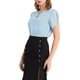 thumbnail image 5 of INSPIRAR CHIC Blusa de Cuello en V con Corte para Mujeres, Top Casual con Mangas Cortadas, Talla S, Azul Claro, 5 of 8