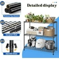 thumbnail image 4 of 3- Shelf Metal Shelving Unit Adjustable Storage Shelves Heavy Duty Garage Shelving Steel Wire Shelving for Laundry Bathroom Kitchen Pantry Closet Garage Black, 35.6Wx14Dx36H, 4 of 8