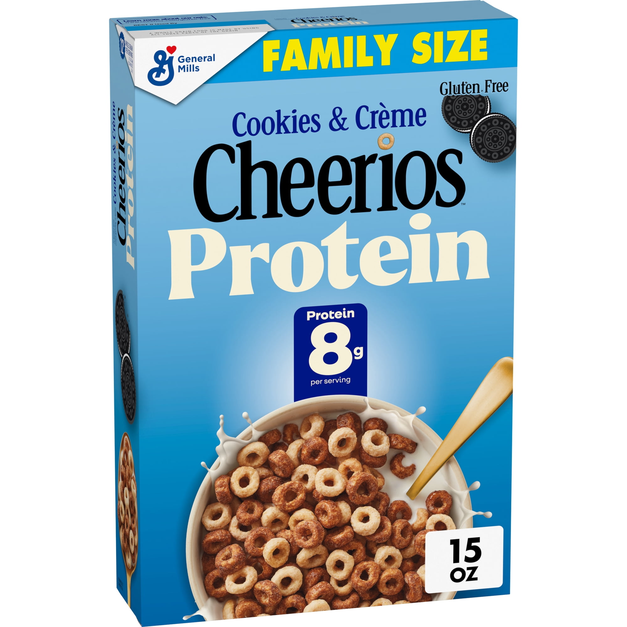 Cheerios Protein Cereal, Cookies and Crème, 8g Protein, Family Size, 15 oz