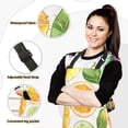 thumbnail image 2 of Citrus Fruits and Leaves 5 Pcs Kitchen Set Heat Resistant Oven Mitts and Non-Slip Pot Holders with Adjustable Cooking Apron, 2 of 6