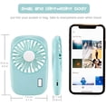 thumbnail image 4 of Pequeño ventilador portátil recargable, mini ventilador de velocidad ajustable, ventilador USB de mano personal para exteriores, habitación, ventilador de mano para camping, oficina, viajes Ormromra LRWJ546-1, 4 of 7