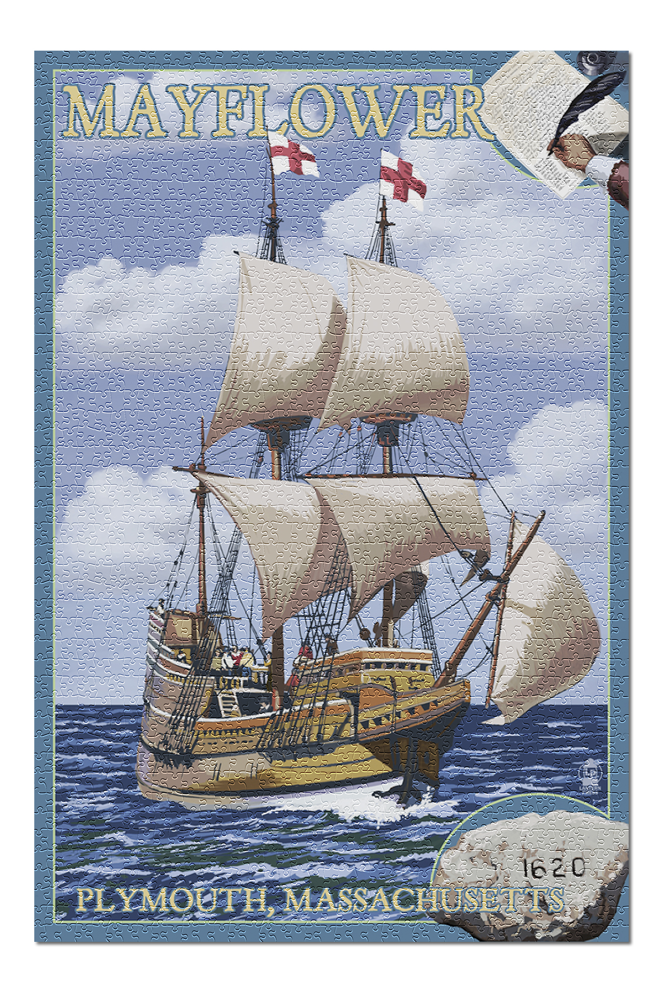 Plymouth, Massachusetts Mayflower (20x30 Premium 1000 Piece Jigsaw